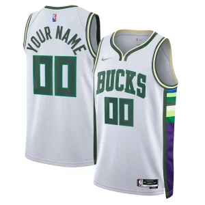 Moderno Milwaukee Bucks Nike 2021/22 Swingman Custom Jersey City Edition White