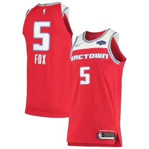 Elegante Carino De'Aaron Fox Sacramento Kings Nike Authentic Badge Jersey City Edition Red