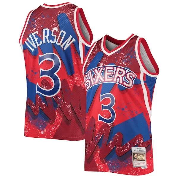 Meraviglioso Allen Iverson Philadelphia 76ers Hardwood Classics 1996/97 Hyper Hoops Swingman Jersey Red