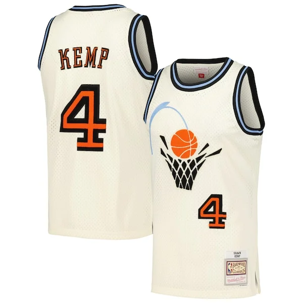 Versatile Elegante Shawn Kemp Cleveland Cavaliers Chainstitch Swingman Jersey Cream
