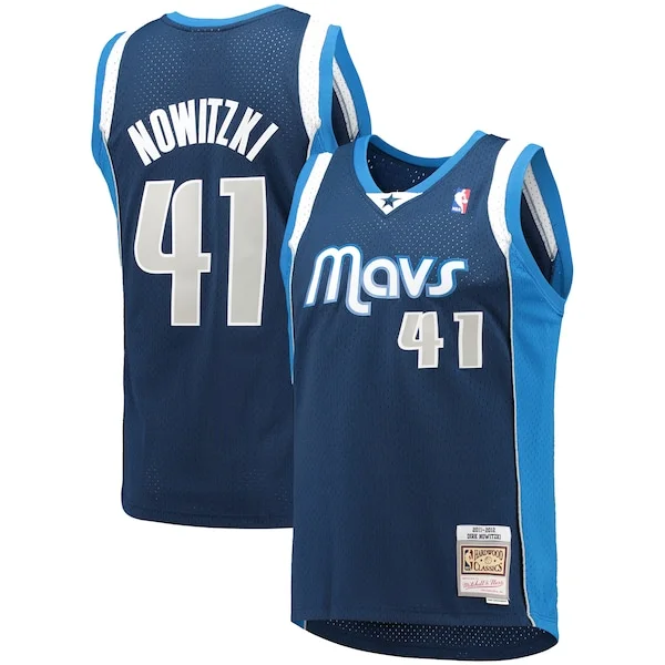 Bellissimo Resistente Carino Dirk Nowitzki Dallas Mavericks 2011/12 Hardwood Classics Swingman Jersey Navy