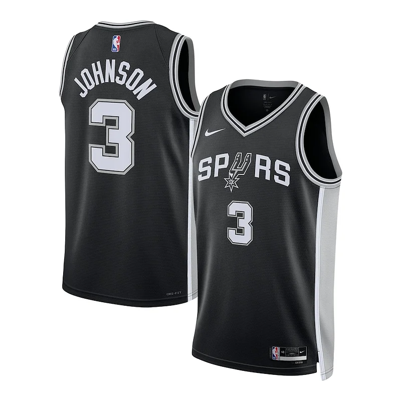 Duraturo Keldon Johnson San Antonio Spurs Nike Unisex Swingman Jersey Association Edition Black