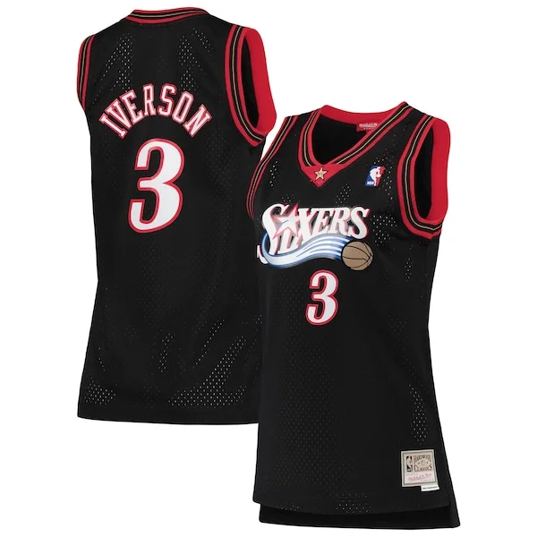 Prestigioso Allen Iverson Philadelphia 76ers Women's 2000/01 Hardwood Classics Swingman Jersey Black