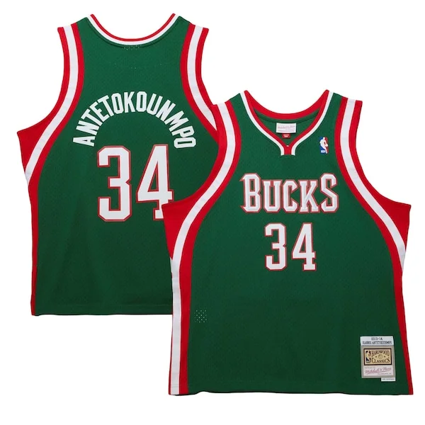 Moderno Fascinante Giannis Antetokounmpo Milwaukee Bucks 2013/14 Hardwood Classics Swingman Jersey Hunter Green