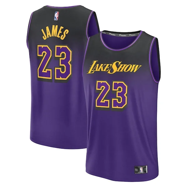 Pratico LeBron James Los Angeles Lakers Youth 2024/25 Fast Break Player Jersey City Edition Purple