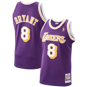Raffinato Men's Los Angeles Lakers Kobe Bryant Purple 1996/97 Hardwood Classics Authentic Jersey/Gold/Royal