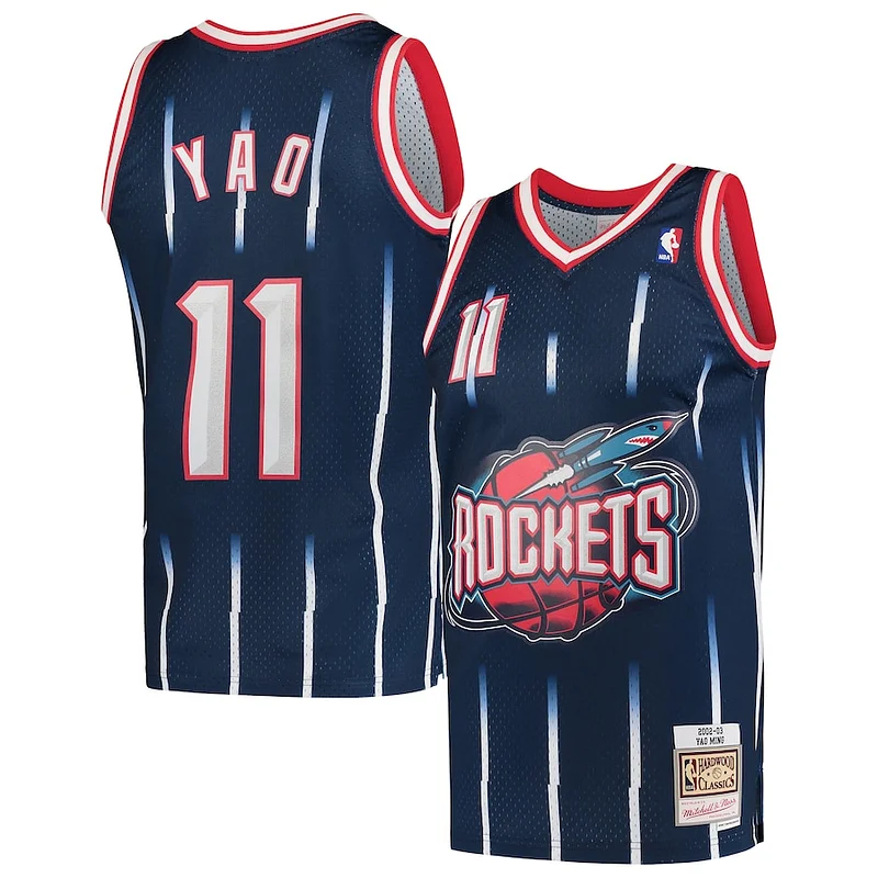 Versatile Yao Ming Houston Rockets Hardwood Classics 2002 03 Swingman Jersey Navy