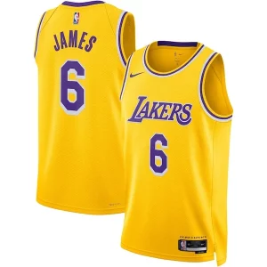 Attraente Accattivante LeBron James Los Angeles Lakers Nike Unisex Swingman Jersey Icon Edition Gold