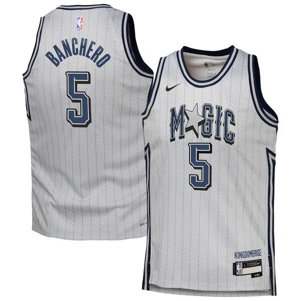 Duraturo Bellissimo Ottimo Paolo Banchero Orlando Magic Nike Youth 2024/25 Swingman Player Jersey City Edition Silver