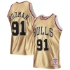 Ottimo Dennis Rodman Chicago Bulls 75th Anniversary 1997/98 Hardwood Classics Swingman Jersey Gold