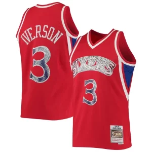 Classico Allen Iverson Philadelphia 76ers 1996/97 Hardwood Classics NBA 75th Anniversary Diamond Swingman Jersey Red