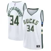 Moderno Attraente Gorgeous Giannis Antetokounmpo Milwaukee Bucks Fast Break Replica Player Jersey Association Edition White