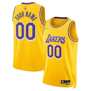 Lussuoso Los Angeles Lakers Nike 2021/22 Diamond Swingman Custom Jersey Icon Edition Gold