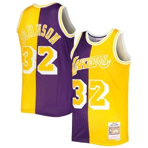 Classico Carino Fantastico Magic Johnson Los Angeles Lakers Hardwood Classics 1984/85 Split Swingman Jersey Purple/Gold