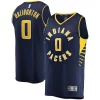 Fantastico Eccezionale Tyrese Haliburton Indiana Pacers Fast Break Replica Jersey Icon Edition Navy