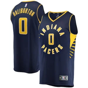 Fantastico Eccezionale Tyrese Haliburton Indiana Pacers Fast Break Replica Jersey Icon Edition Navy