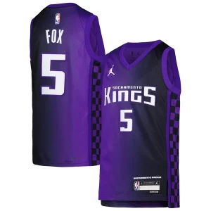 Cool Delizioso Splendido De'Aaron Fox Sacramento Kings Jordan Brand Youth Swingman Jersey Statement Edition Purple